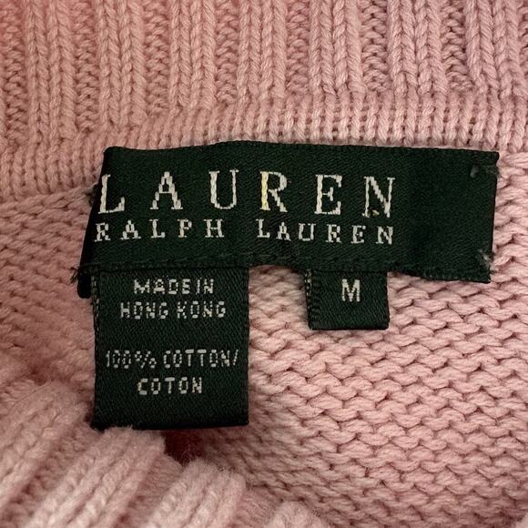 Lauren‎ Ralph Lauren Pink Cotton Turtleneck Sweater Womens Size Medium (1311) - Picture 4 of 5